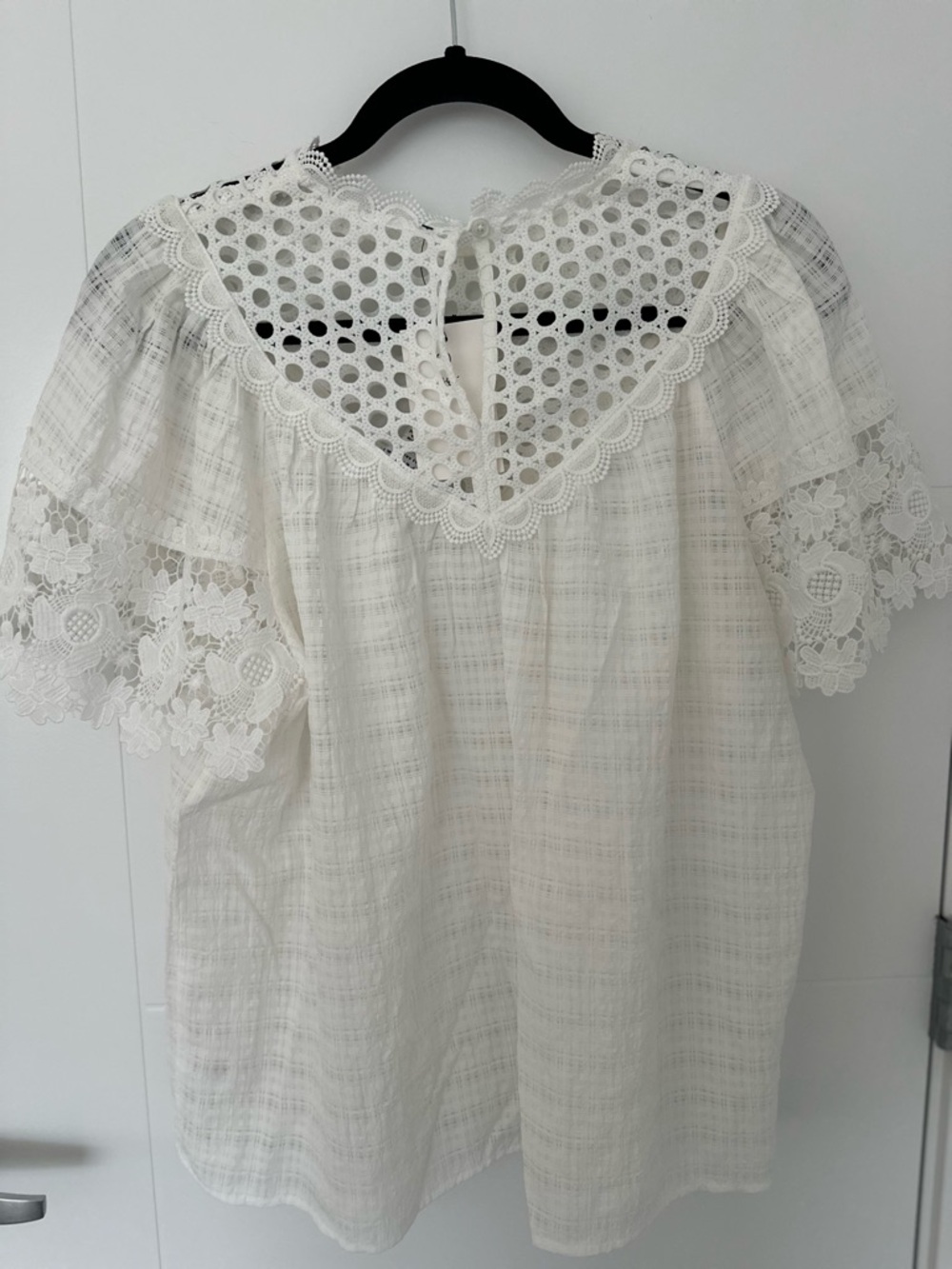 NWT Current Air White Floral Lace Blouse | Rayon Tencel Blend | - Picture 5 of 10